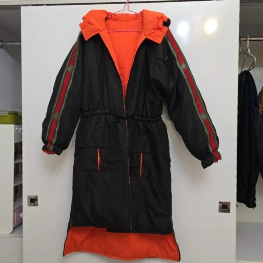 کاپشن کلاه دار دو رنگ