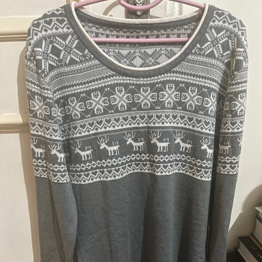 بلوز بافت طرح کریسمس