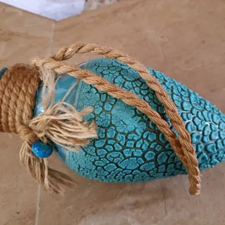 گلدون دیوارکوب فیروزه ای