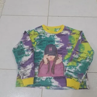 کراپ رنگی رنگی آستین بلند