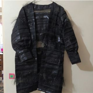 مانتو مجلسی ژاکارد مشکی