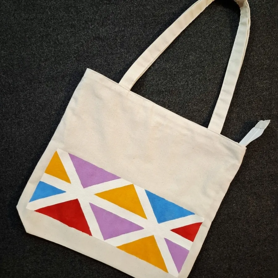 کیف پارچه ای طرح هندسی 2