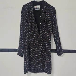 پیرهن مشکی خال خالی رنگی