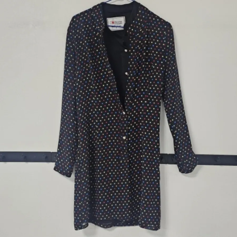 پیرهن مشکی خال خالی رنگی