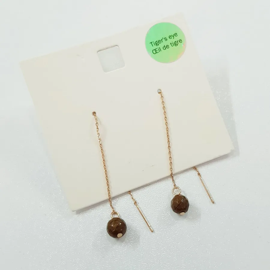 گوشواره بخیه ای سنگ اصل