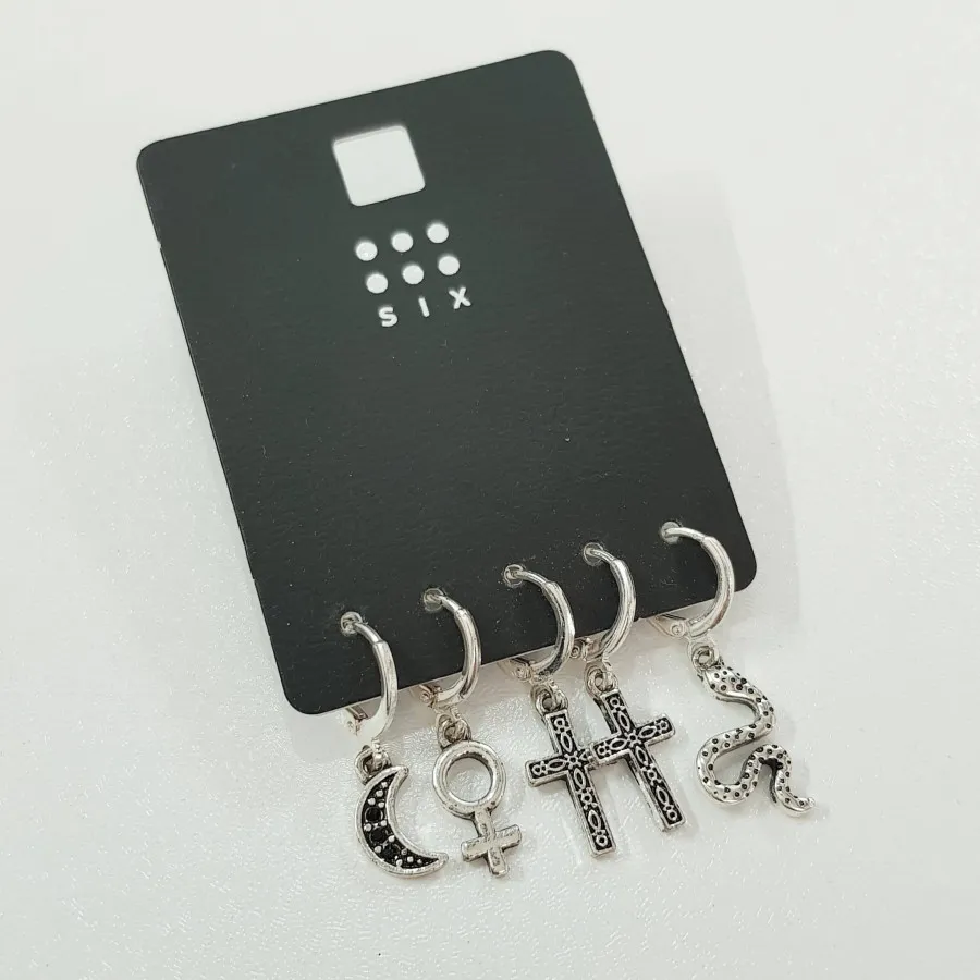 پک گوشواره قفلی سیاه قلم