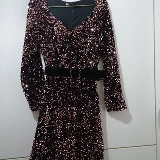 پیراهن مجلسی بادمجانی نو