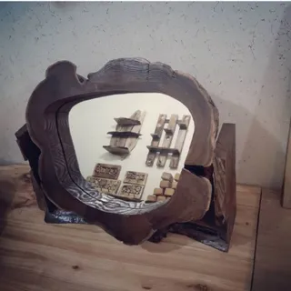 آینه  روستیک چوب گردو