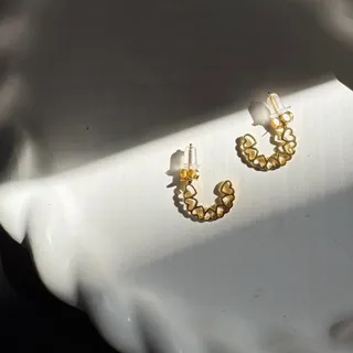 گوشواره نقره ابکاری طلا