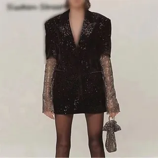 کت مشکی مخمل شاین