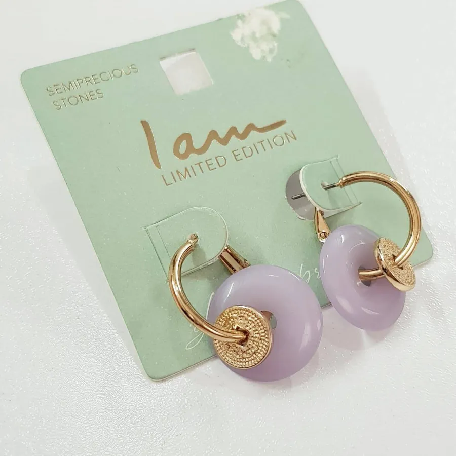 گوشواره قفلی طلایی iam