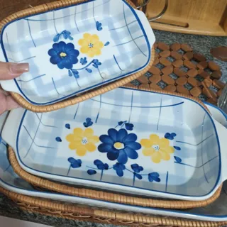 ظرف سه تکه گل پنبه ای