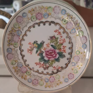 بشقاب عتیقه گل و بلبل