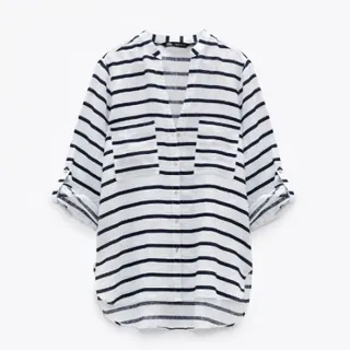 شومیز راه راه لینن زارا