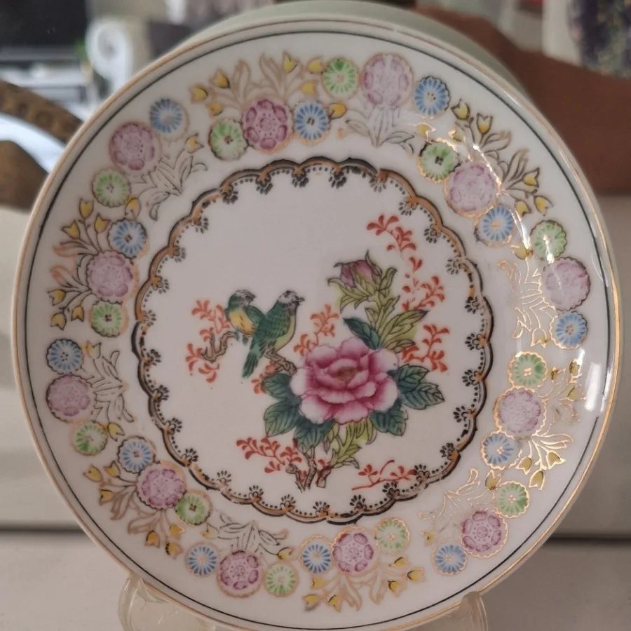 بشقاب عتیقه گل و بلبل