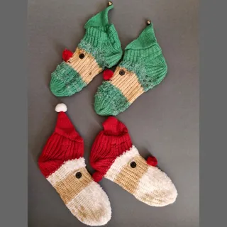 جوراب پاپوش بافت کریسمس