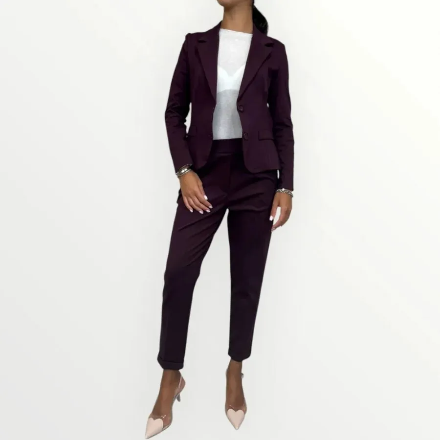 شلوار کرپ بادمجانی