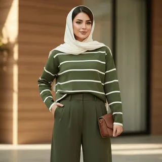 بافت زنانه مدل خط دار