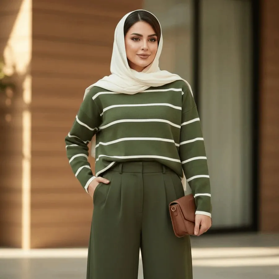 بافت زنانه مدل خط دار