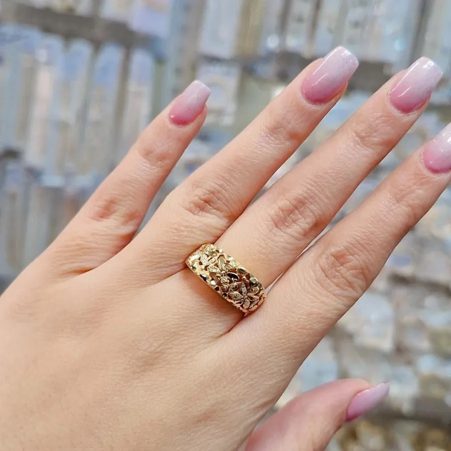 انگشتر طرح طلا رنگ ثابت