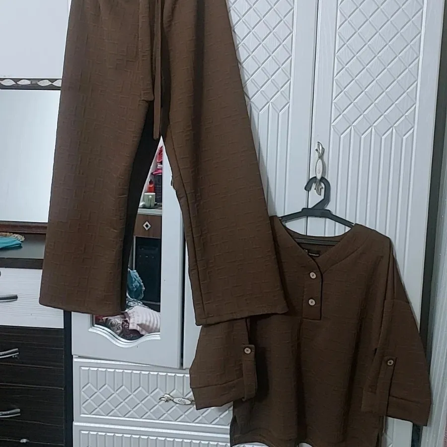 ست مانتوشلوپاییزه قهوه ای