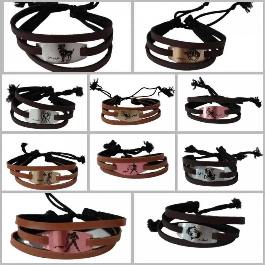 دستبند چرم ماه تولد اسپرت