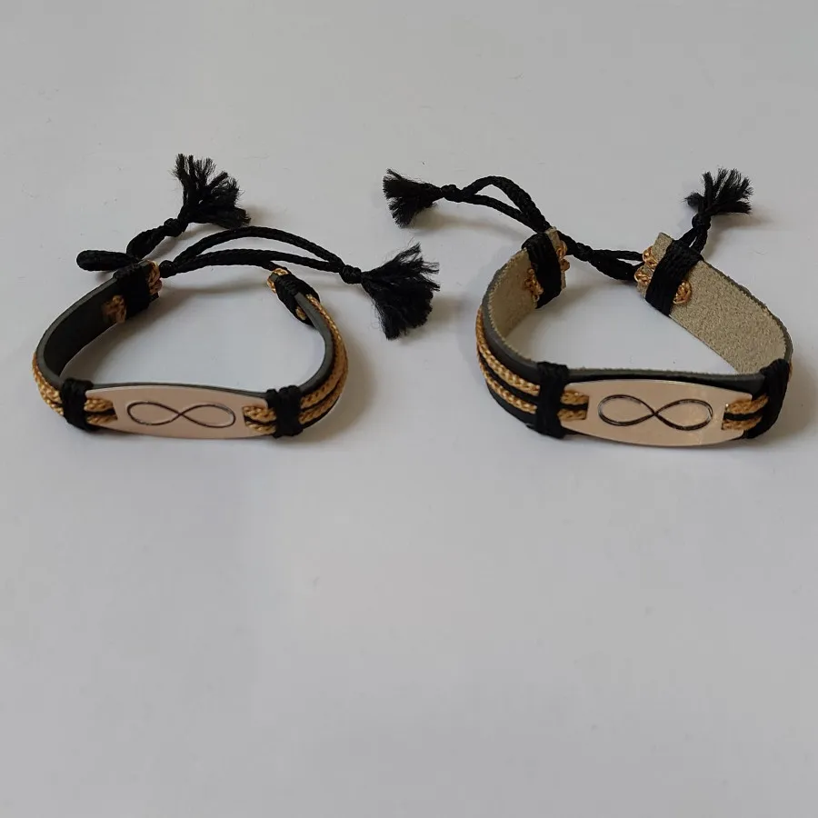 دستبند چرم بی نهایت کشویی