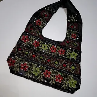 کیف ساتن منجوق دوزی