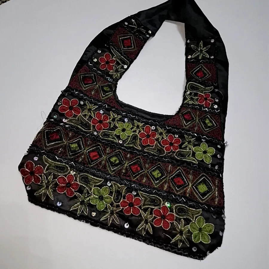 کیف ساتن منجوق دوزی