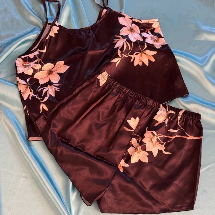 تاپ و شلوارک ساتن Shein