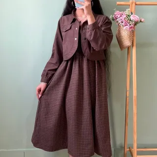 پیراهن دوتیکه جنس کتان