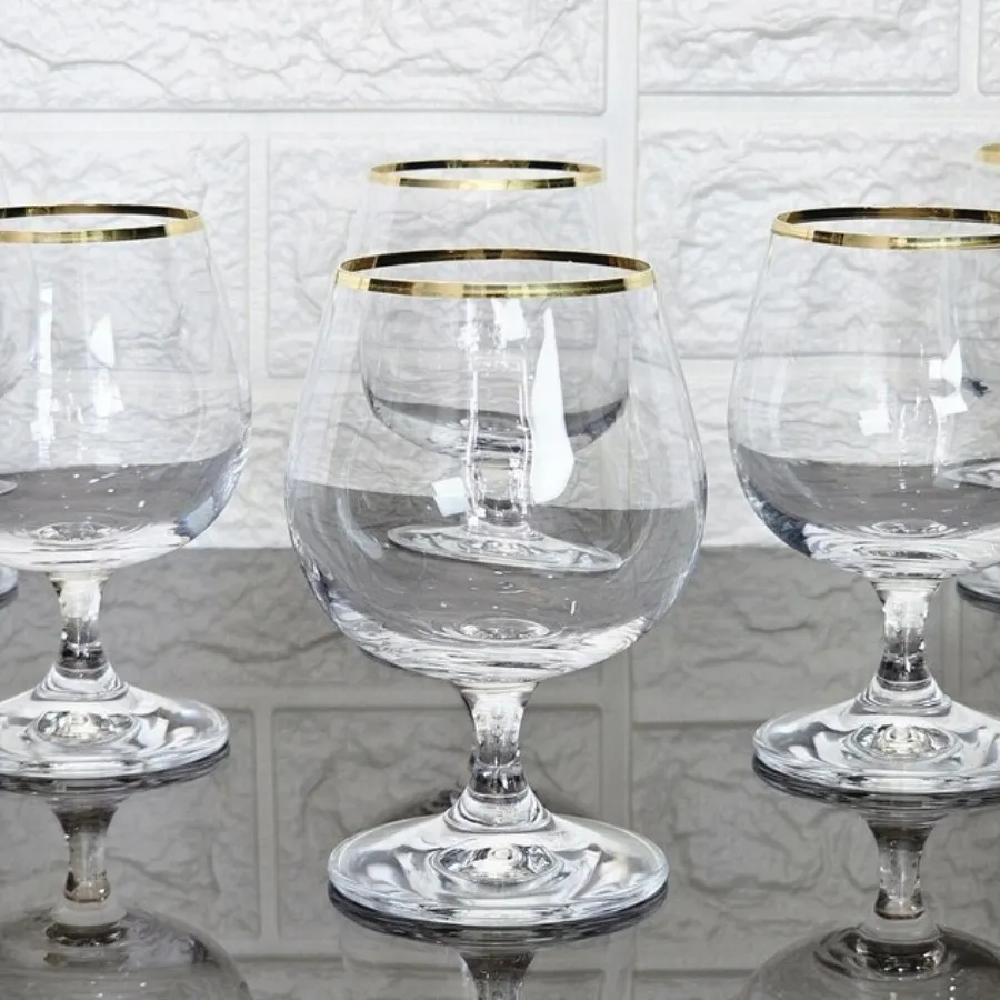 گیلاس لب طلا کریستال