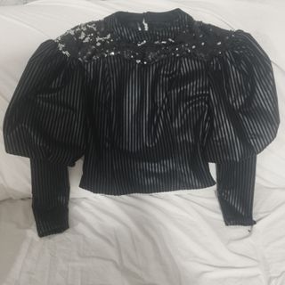 شومیز مشکی مجلسی پولکی