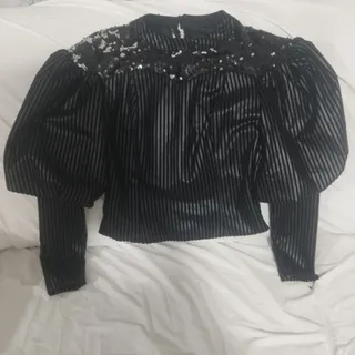 شومیز مشکی مجلسی پولکی