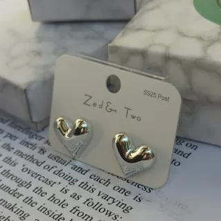 گوشواره قلب نقره ای