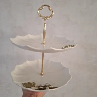 ظرف شیرینی  چینی دوطبقه