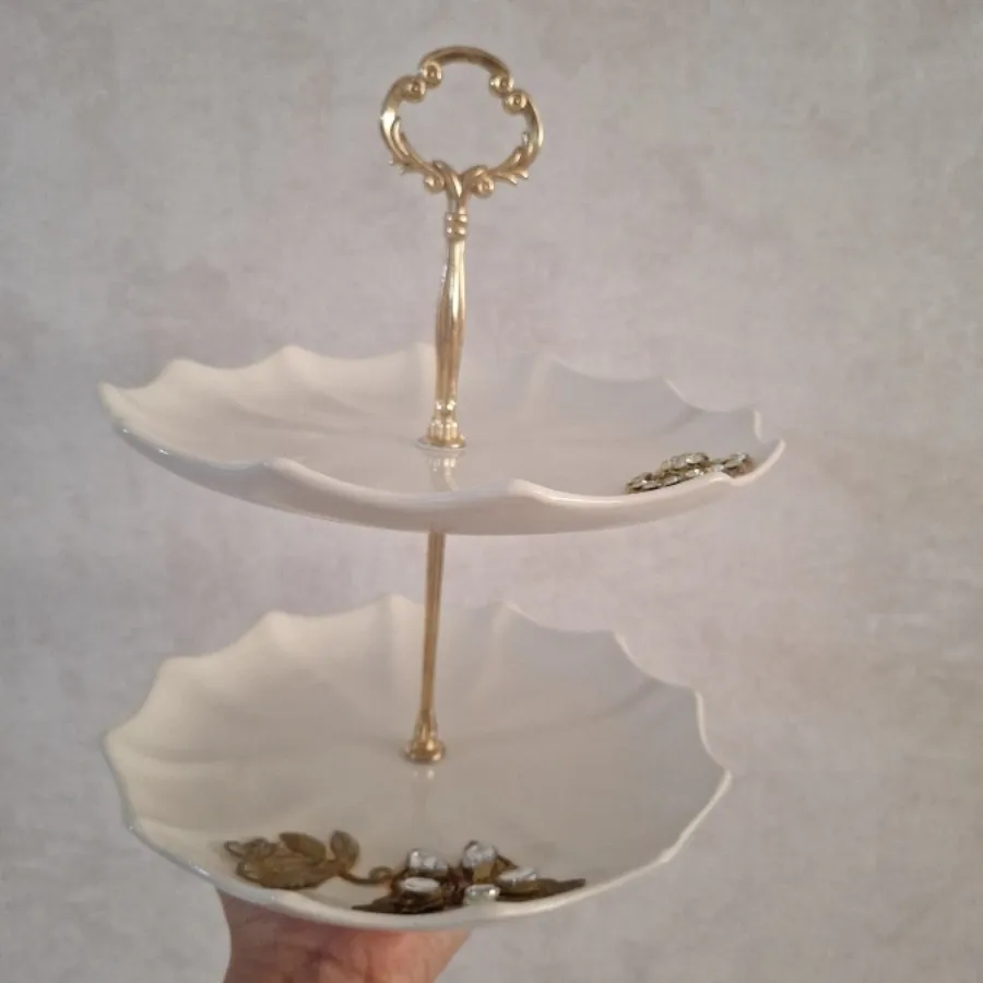 ظرف شیرینی  چینی دوطبقه