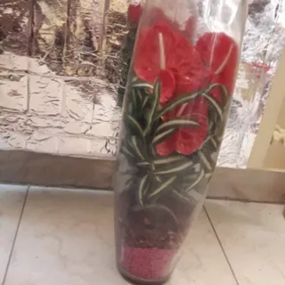 گلدان و گل مصنوعی( بلند)