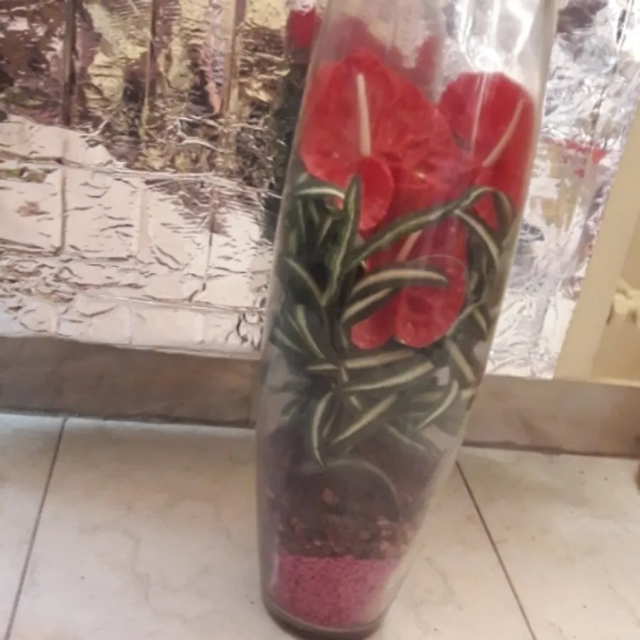 گلدان و گل مصنوعی( بلند)