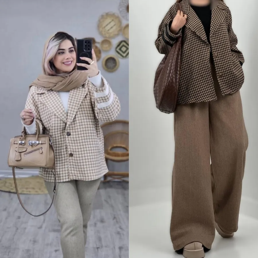 پالتو آستین نوار دار