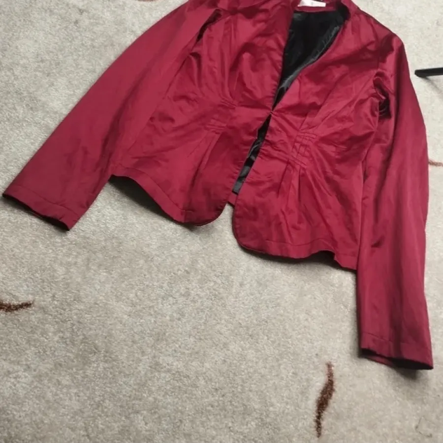 کت ساتن زرشکی 36/38