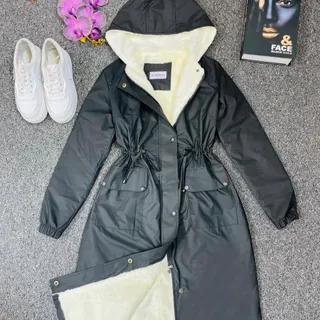 کاپشن ضدآب بلند کلاهدار