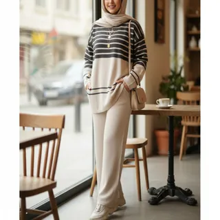 ست بافت زنانه مدل خطی