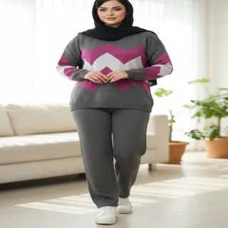 ست بافت زنانه مدل هندسی