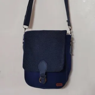 کیف سورمه ای کتان پارچه