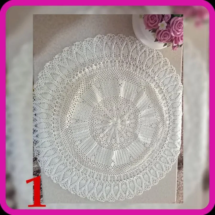 رومیزی ابریشمی قلاب بافی