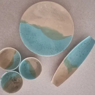 ست ظروف سفالی خیلی زیبا