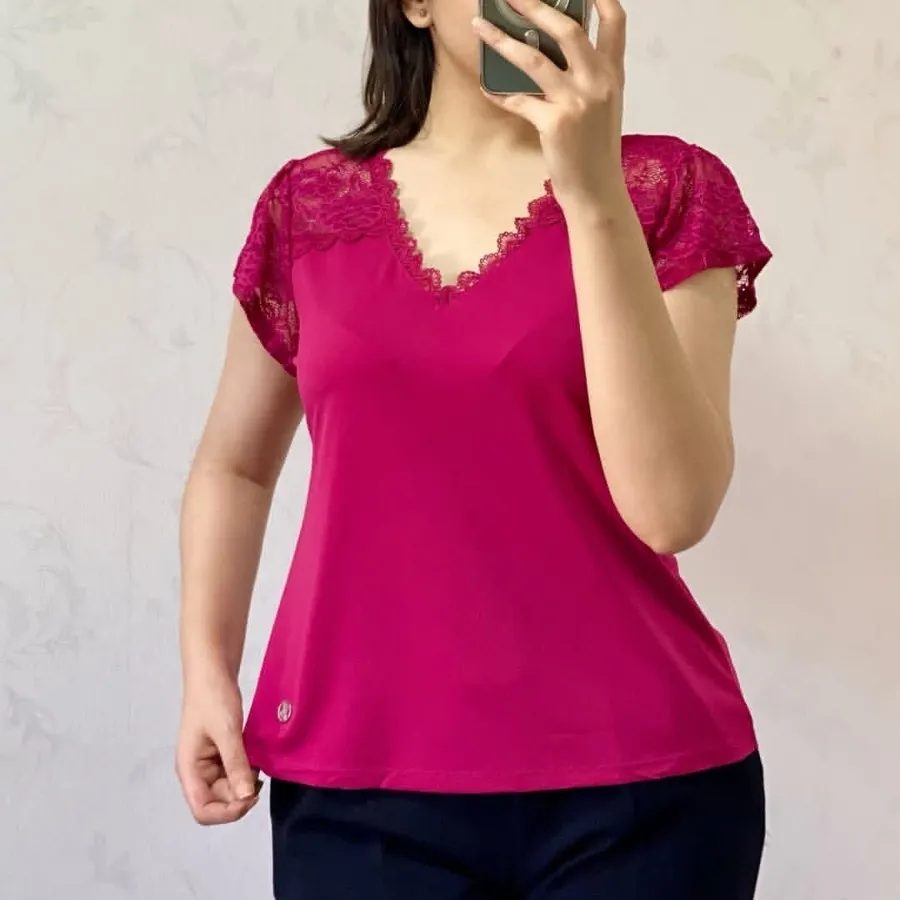 شومیز خوشرنگ گیپور دار