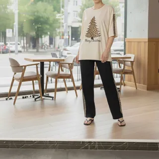 ست لانگ و شلوار بگ نخپنبه