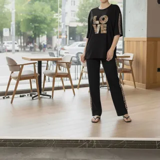 ست راحتی لانگ و شلوار بگ